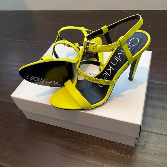 Calvin Klein Neon Heeled Sandals | Straps Heels - Picture 3 of 6